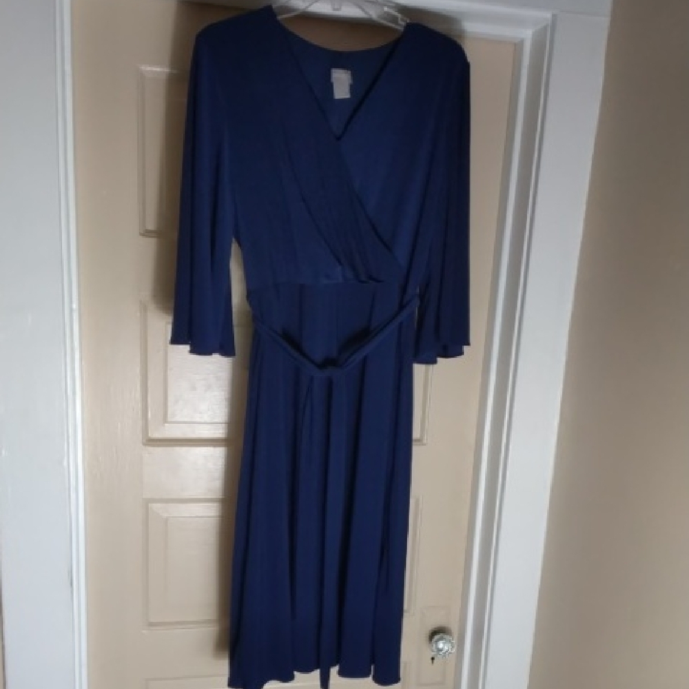 Elegant Blue Wrap Dress